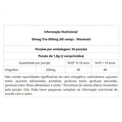 Dimag Trio 800mg (60 Comp) - Padrão: único