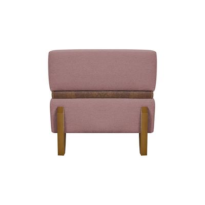 Puff Recamier Kodama Para Cama King 200cm Pé Castanho Rosê Bouclé