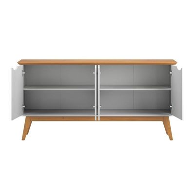Buffet Com Portas Colatina Branco Acetinado Cinamomo