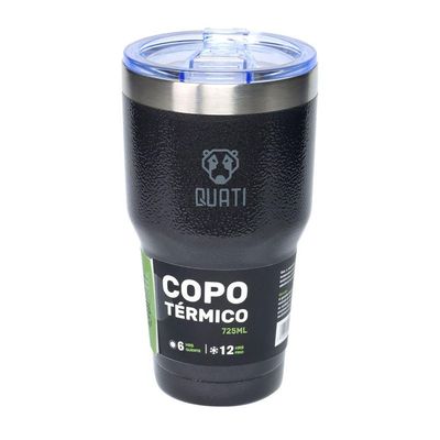 Copo Térmico Quati Para Carro 725ml Preto - Cpcr725