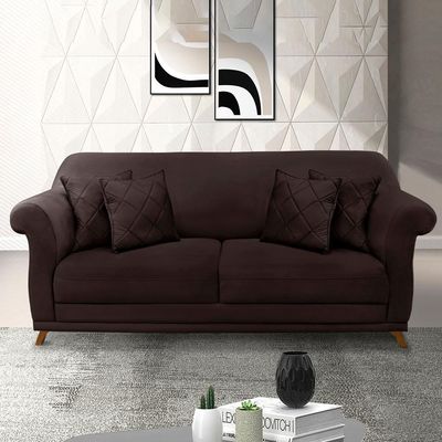 Sofa 3 Lugares Retro Polo 200cm Com Almofada Suede 1102 Ezz 1102