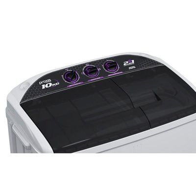 Tanquinho Semiautomático Twin Tub 2 Em 1 4,6kg Praxis Branco 110V