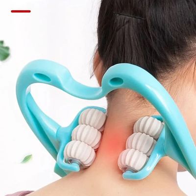 MASSAGEADOR DE PESCOÇO ULTRA RELAXANTE TERAPIA ALIVIA DOR PESCOÇO COLUNA CERVICAL Único / Azul