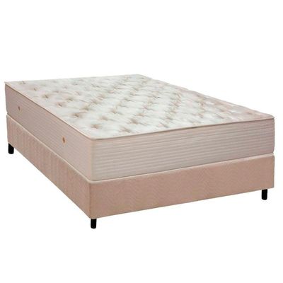 Colchão Casal Molas Ensacadas Masterpocket Orthotel Superluxo + Base Crc Suede Clean 138x188 Ortobom