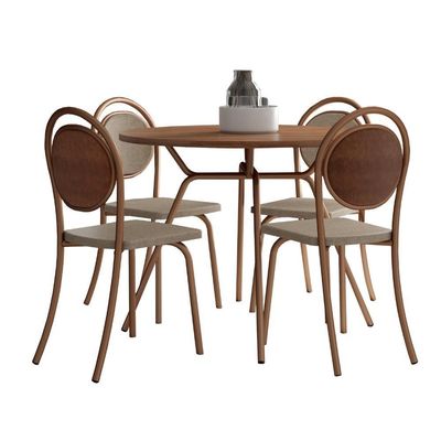 Conjunto Sala De Jantar 4 Cadeiras Nolita Carraro Fre/ros/are