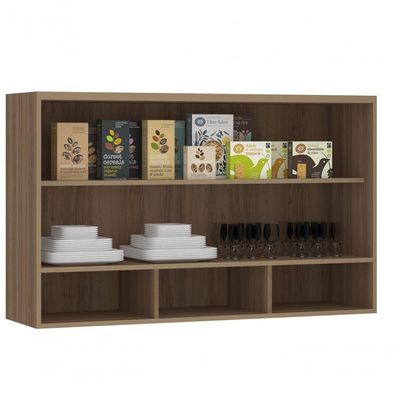 Armário Aéreo 120 Cm 1 Porta Basculante Com Nicho Inferior Aspen Luciane Moveis beige