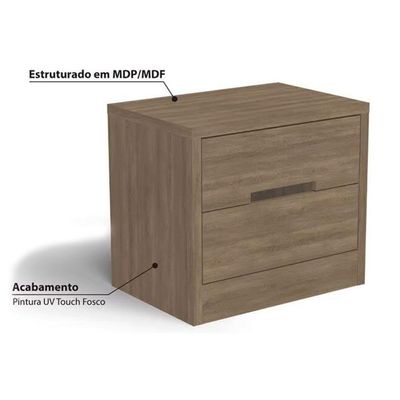 Mesa Cabeceira S822 C/ 2 Gavetas Polipropileno Branco - Kappesberg