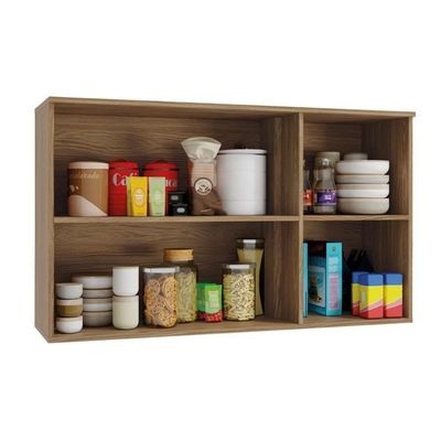 Armário Aéreo Cozinha Modulado Botanic M634 c/ 3 Portas 120cm Nogueira - Kappesberg