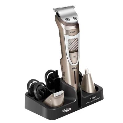 Aparador de Pelos Philco PAP16 Multigroom 8 em 1 Cinza / Bivolt