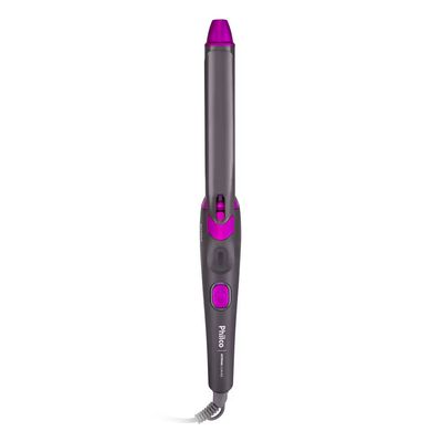 Modelador e Cacheador de Cabelos Philco PEC15 com Revestimento Cerâmica Íons Tourmaline Rosa e Cinza / Bivolt