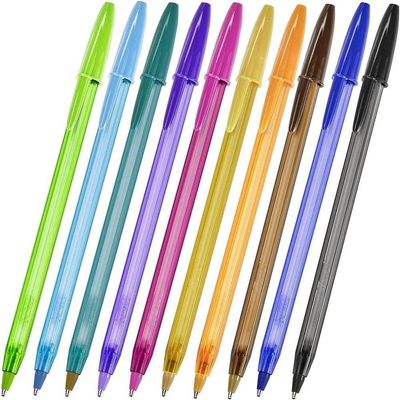 Canetas Coloridas Bic Cristal Fashion 10 Cores Vibrantes Ponta Esferográfica