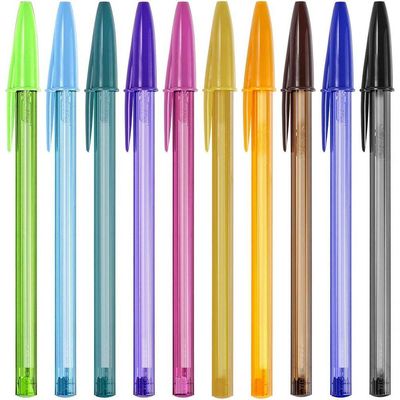 Canetas Coloridas Bic Cristal Fashion 10 Cores Vibrantes Ponta Esferográfica