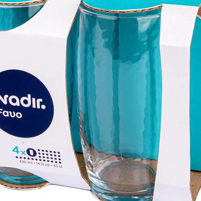 Conjunto de Copos Nadir Favo 430 ml 4 Peças Transparente