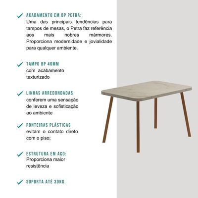 Conjunto Sala De Jantar 4 Cadeiras San Lorenzo Carraro Pet Ros