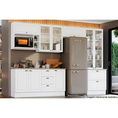Armário de Cozinha Modulado Suporte Nicho p/ Microondas Americana 80x44cm Branco - Henn