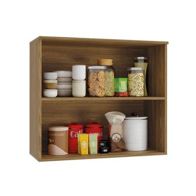Armário Aéreo Cozinha Modulado Botanic M633 Com 2 Portas Com Tela 80cm Nogueira - Kappesberg