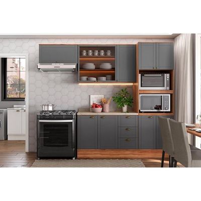 Balcão De Cozinha C- Tampo Bella 2608 C- 2 Portas E 3 Gavetas 120cm Branco - Carraro