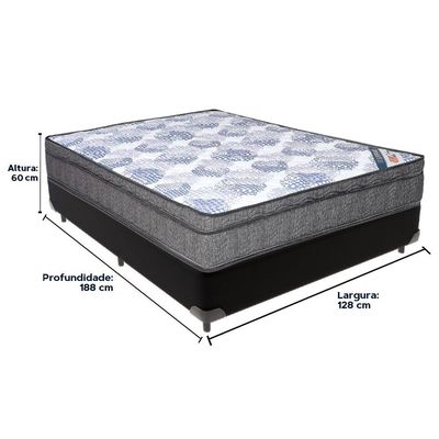 Cama Box Preto E Colchão Iso Superpocket Molas Ensacadas Viúvo Ortobom