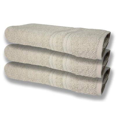 3 Toalhas Super Felpudas Grande E Grossa Algodão 80x150 Itália Soft Beka Bege Bege