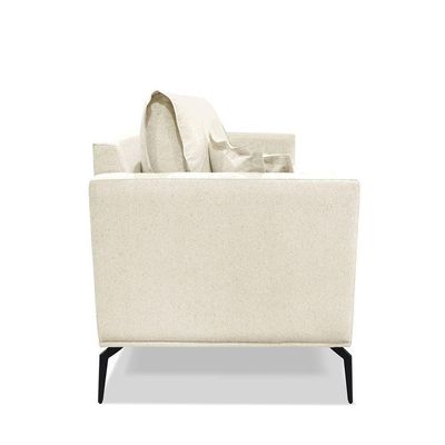 Kit 2 Poltronas Decorativa Livorno Linho Com Pés Em Aço SSX Multicoisas Natural