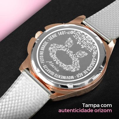 Relogio Feminino Rosê Aço Prova Dagua + Caixa + Pulseira