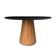 Mesa De Jantar Cone Redonda 80 Cm Base Madeira Freijó Tampo Laqueado Cor Preto