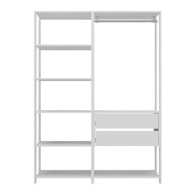 Guarda-roupas Closet Modulado 135cm 2 Peças Com 2 Gavetas E Cabideiro Multimóveis Mp4320 - Branco Branco