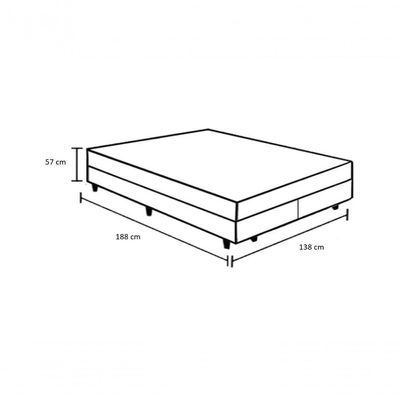 Cama Box Casal 138 Bipartido Tecido Preto Com Colchão Lisboa Bello Box D28 Preto