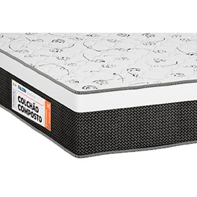 Cama Box Baú Queen: Colchão Ortopédico Plumatex Falcon Ultra Firme + Base CRC Suede Black (158x198)