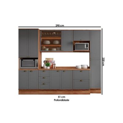 Cozinha Completa Bella 6 Peças (2aéreos+2balcões+2paneleiros) C6p55 Branco - Carraro