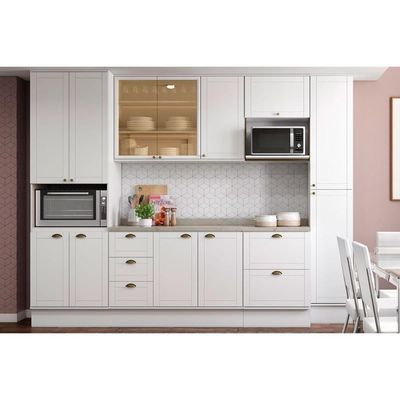 Cozinha Completa Bella 6 Peças (2aéreos+2balcões+2paneleiros) C6p55 Branco - Carraro