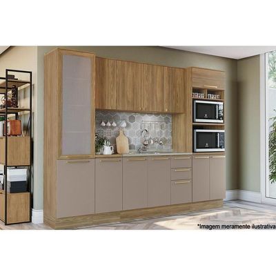 Armário Aéreo Cozinha Modulado Botanic M631 Com 1 Porta 40cm Nogueira - Kappesberg