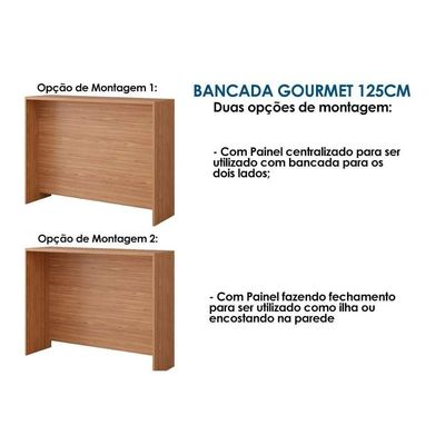 Cozinha Completa Divina 5 Peças (1aéreo+1balcão+1ilha+2complementos) C5p186 Freijo-titanium - Mgm