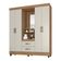 Guarda Roupa Solteiro 4 Portas Nature Off White Com Espelho