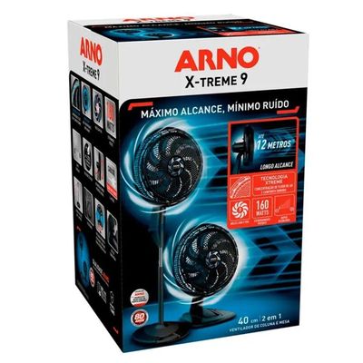 Vent 40cm Arno Coluna 2 Em 1 X-treme 9 Ve9m - 2720017494 Preto 220 Volts
