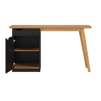 Escrivaninha Com Porta Viana Preto Acetinado Cinamomo