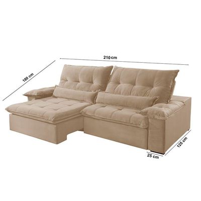 Sofá Nivus Linho 2 Módulos De 80cm B25cm Meu Sofá Online A226 Linho Bege