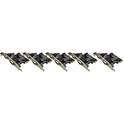 Kit 5 Placa Slot Pci Express Serial 2 Portas De Pci Lt-P610