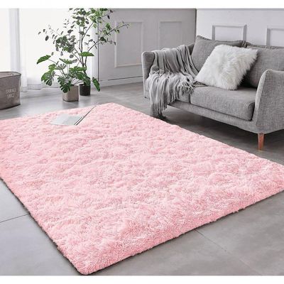 Tapete Sala Felpudo Peludo Rosa Bebe 140 X 200 Cm