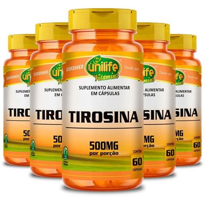 Kit 5 Tirosina Unilife 60 Cápsulas 470mg
