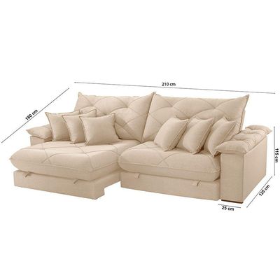 Sofá ágata Linho Dois Módulos De 80 Cm B25 Meu Sofá Online A294 Linho Creme