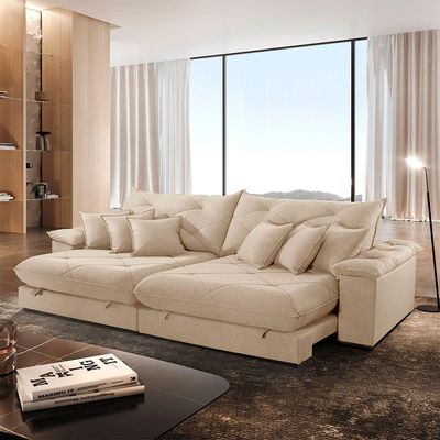 Sofá ágata Linho Dois Módulos De 80 Cm B25 Meu Sofá Online A294 Linho Creme