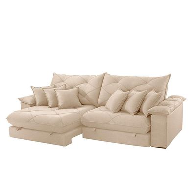 Sofá ágata Linho Dois Módulos De 80 Cm B25 Meu Sofá Online A294 Linho Creme