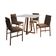 Conjunto De Jantar Mesa Mônaco 90cm Tampo Branco Com 4 Cadeiras Marrom Base Cobre Preto