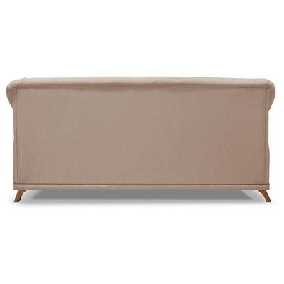 Sofa 2 Lugares Retro Polo 160cm Com Almofada Linho Areia Ezz Areia