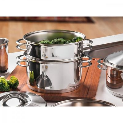 Cozi-Vapore Tramontina Solar em Aço Inox com Alças 20 cm 3,2 L