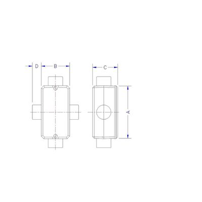 Condulete fixo 1" tipo "X" - sem tampa / rosca BSP / com pintura eletrostática a pó