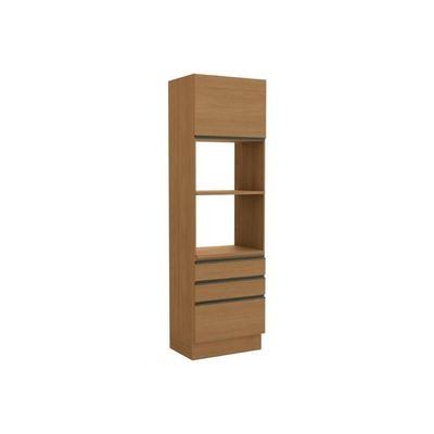 Torre Quente De Cozinha Paneleiro Maxxi G750 Com 1 Porta 3 Gavetas E 2 Nichos Para Forno 70cm Canela - Kappesberg