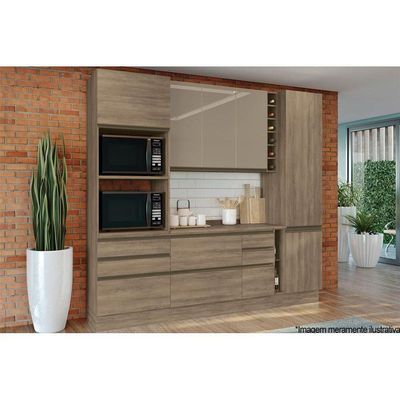 Torre Quente De Cozinha Paneleiro Maxxi G750 Com 1 Porta 3 Gavetas E 2 Nichos Para Forno 70cm Canela - Kappesberg