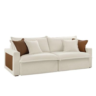 Sofá Dallas Linho Dois Módulos De 120cm B15 Meu Sofá Online A302 Linho Branco